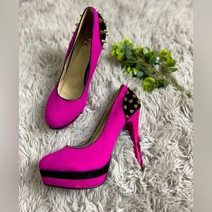 CR collection Barbiecore pink spiked heels size 7